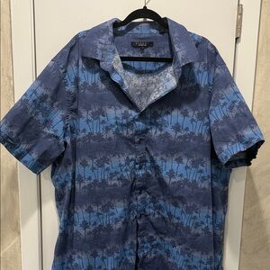 Blue Palm Tree Print Men's Shirt